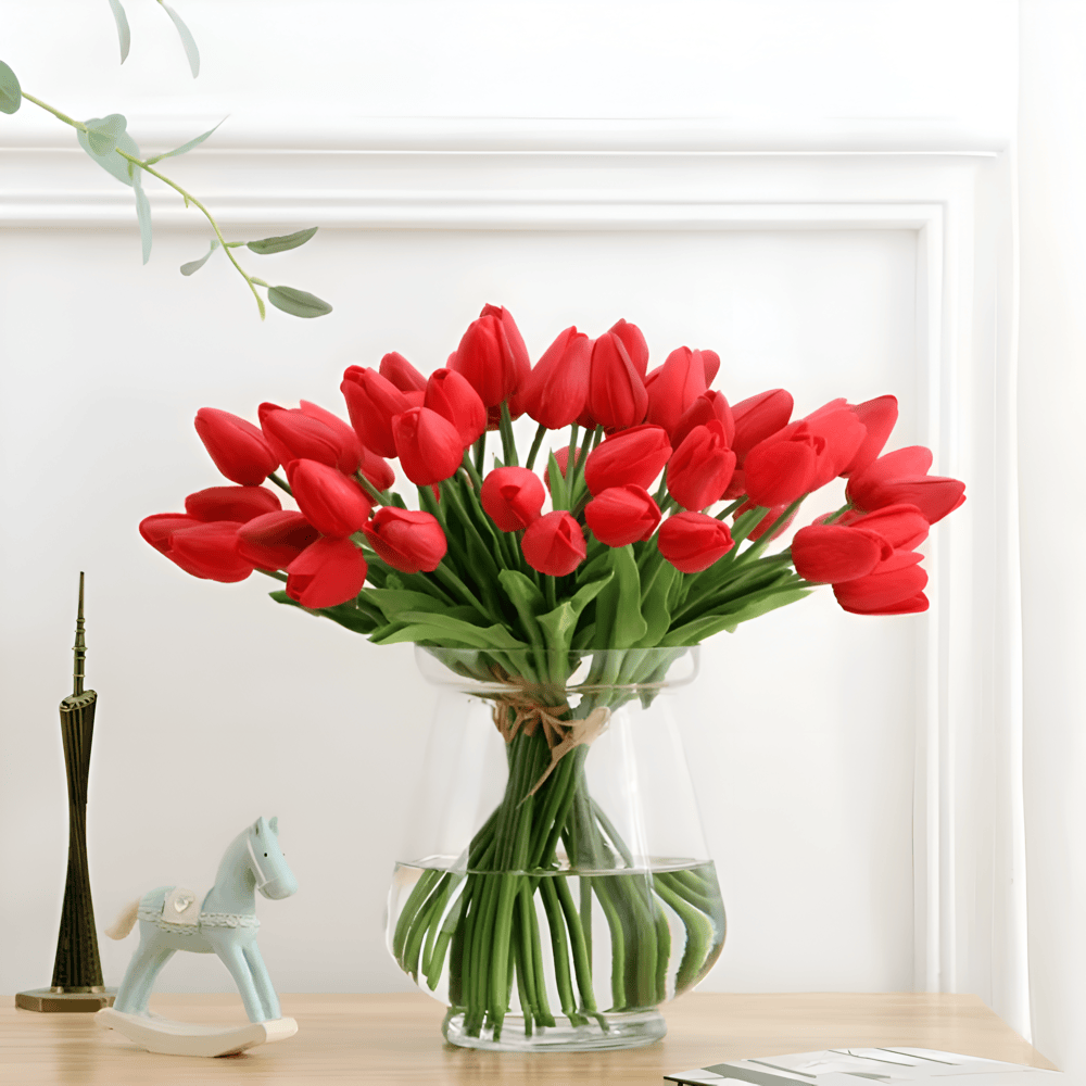 BowLift | Set of 6 Realistic Artificial Tulip Bouquets for Home, Garden, and Party Decoration