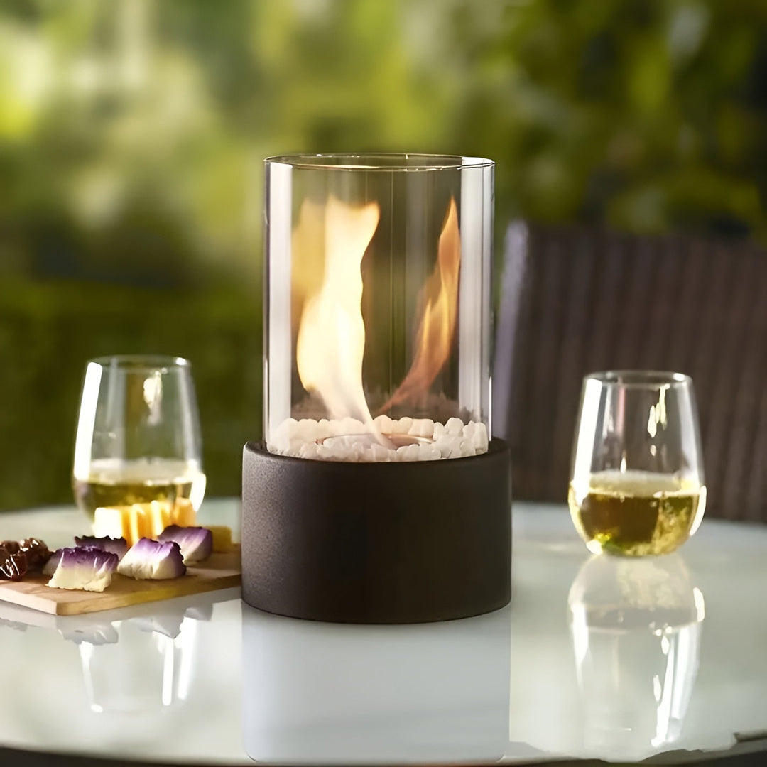 BowLift | Modern Tabletop Fireplace | Sleek Metal Base & Clean Burning for Indoor/Outdoor