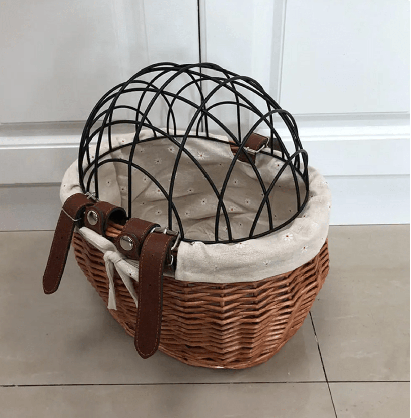 BowLift | PawRide | Front-Mounted Wicker Dog Bike Basket – Safe, Stylish & Weatherproof