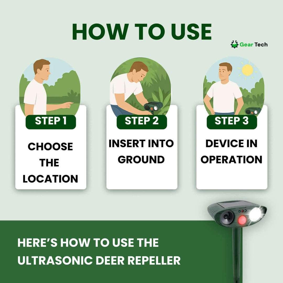 BowLift | Solar-Powered Ultrasonic Deer Repeller - Effective Deer Deterrent for Gardens & Yards in 48 Hours