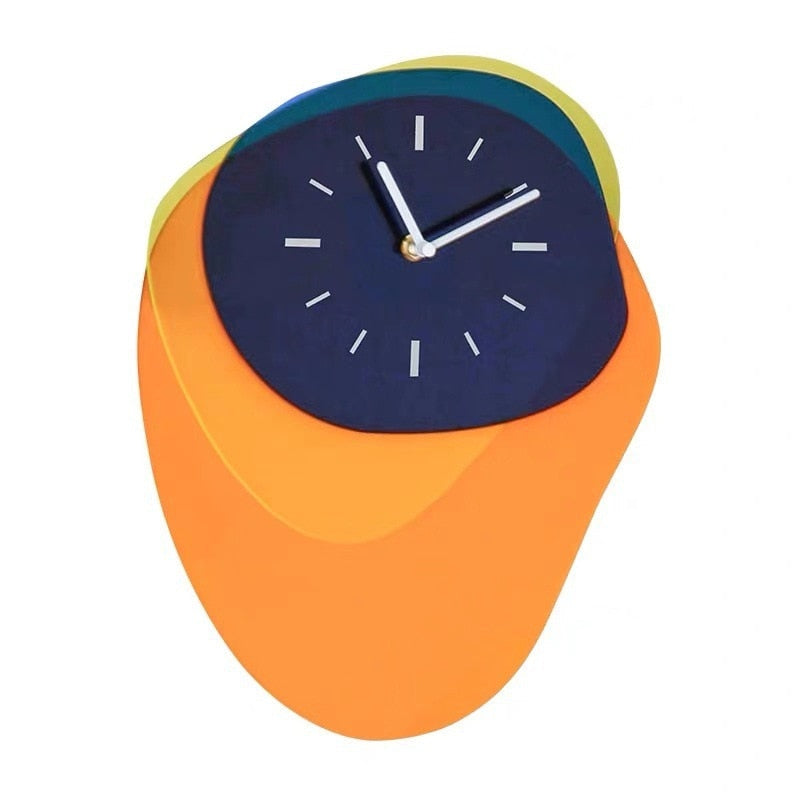 BowLift | HueTime | Wall Clock Modern Neon Blue 25x35 cm Acrylic