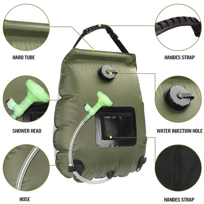 BowLift | ZonFlow Foldable Outdoor Shower Bag – 20L Solar Heating
