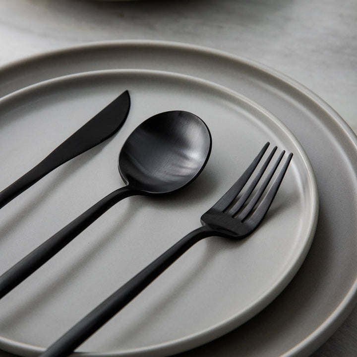 BowLift | Minimalist Flatware Set – 20-Piece Titanium-Coated Stainless Steel Cutlery | Modern Matte Finish for Elegant Dining