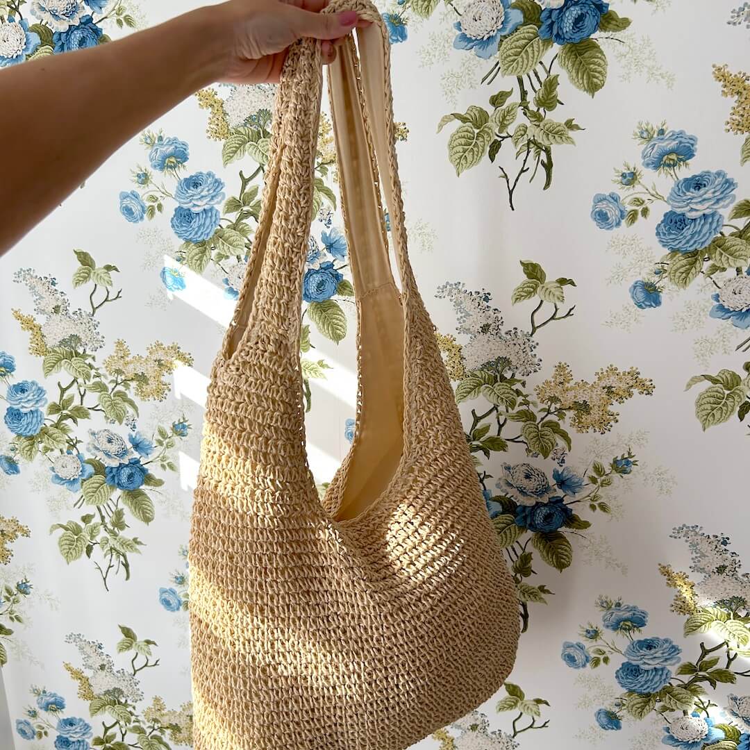 BowLift | Women Straw Tote Bag Beige One Size Bohemian Beach Bag