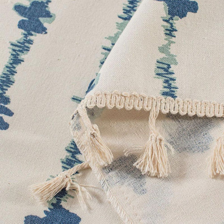BowLift | Inkblot Blue Tassel Cabinet Curtain