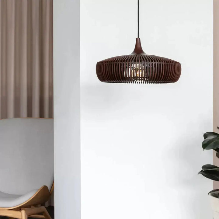 BowLift | Japandi Pendant Lamp | Solid Wood Hanging Light for Dining Room