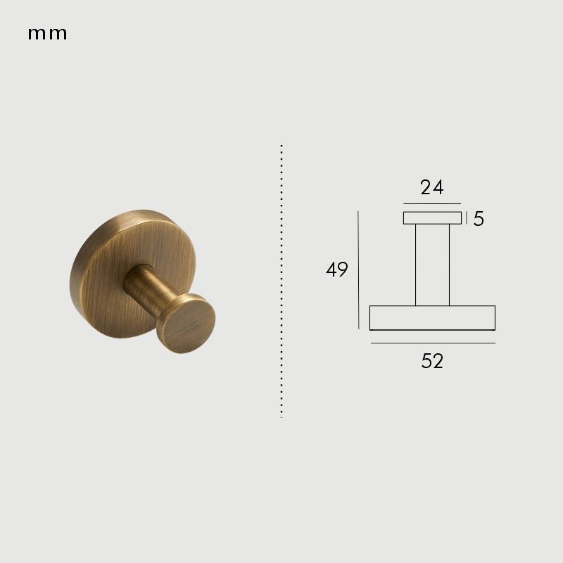BowLift | KRAM Solid Brass Bath Hook | Contemporary Hook