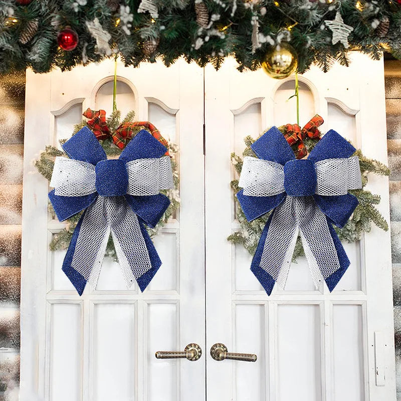 BowLift | Festivelle Kerst Boogdecoratie – Handgemaakte Deurboog met Sneeuwvlokken & Pailletten, Kleurrijke Feestversiering voor Binnen & Buiten