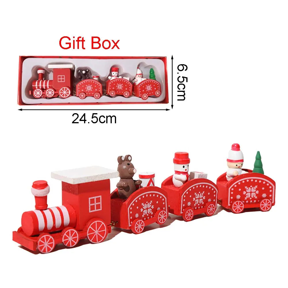 BowLift | Kersthouten Treindecoratie met Bewegende Trein – Unieke Houten Kerstversiering voor Binnen