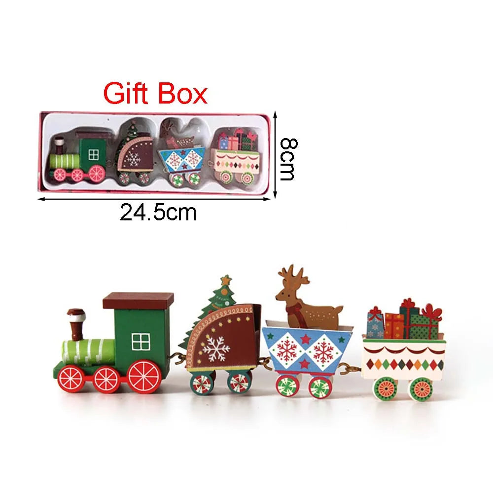 BowLift | Kersthouten Treindecoratie met Bewegende Trein – Unieke Houten Kerstversiering voor Binnen