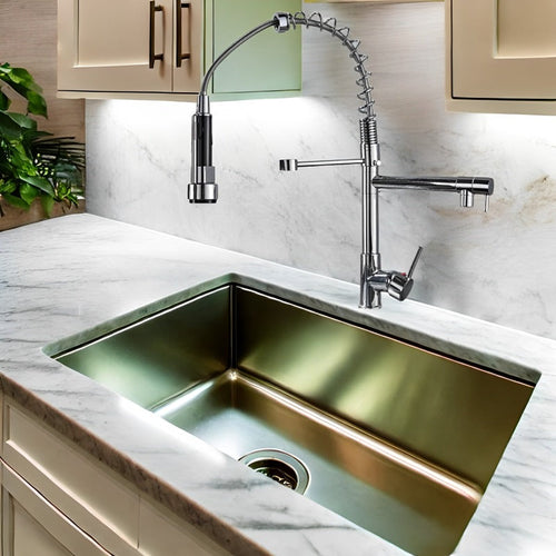 BowLift | Pull-Out Kitchen Faucet with 360° Rotating Spout and Dual Mode Sprayer
