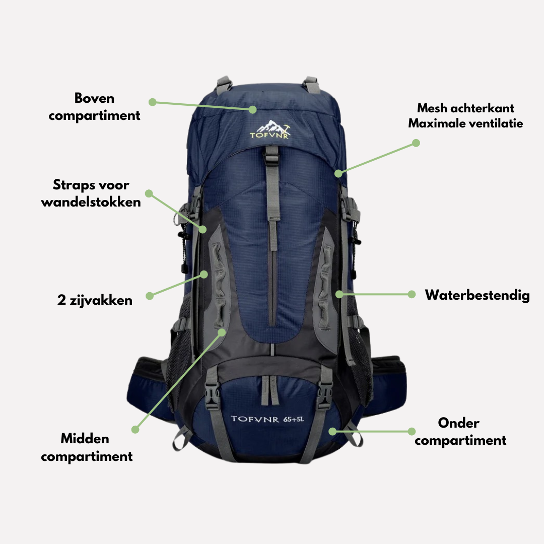 BowLift | 60L Waterproof Backpack – Spacious and Durable Bag for Outdoor Adventures
