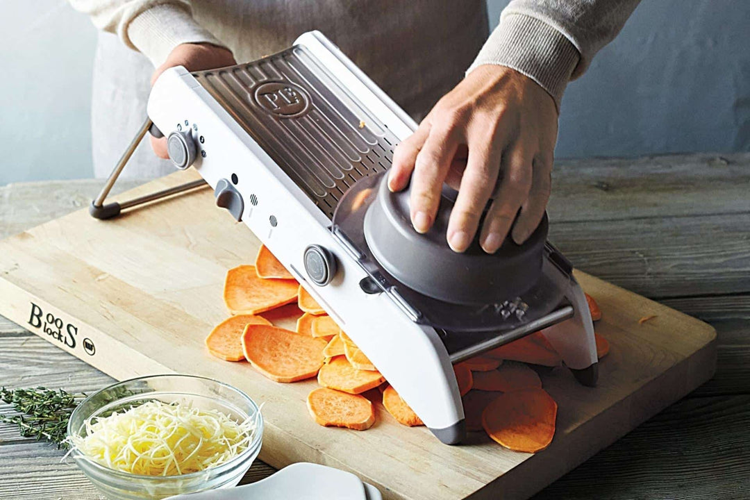 Mandoline Vegetable Slicer – Professional Grater with Adjustable 304 Stainless Steel Blades Bowlift