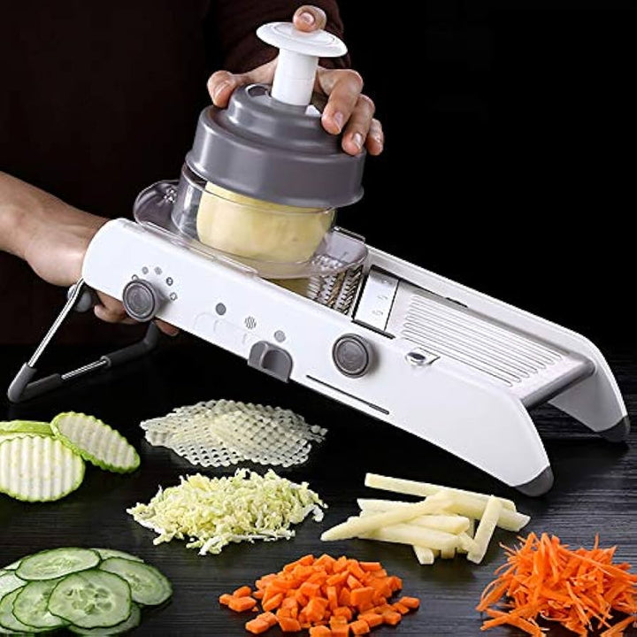 Mandoline Vegetable Slicer – Professional Grater with Adjustable 304 Stainless Steel Blades Bowlift