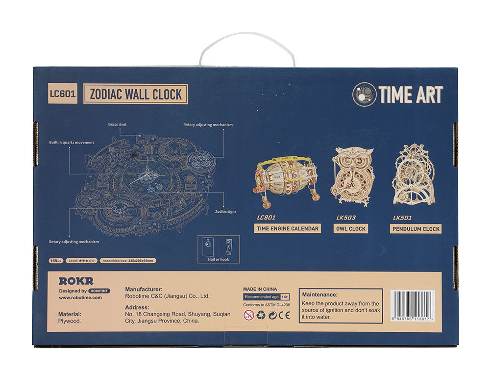 Zodiac Wall Clock and Calendar Bowlift