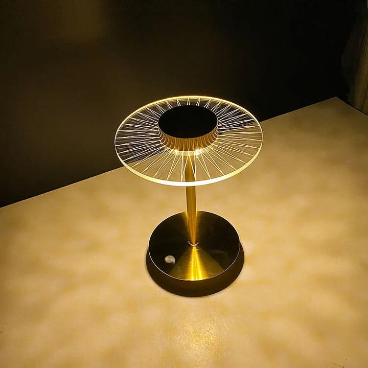 BowLift | Cordless Rechargeable LED Crystal Disc Table Lamp