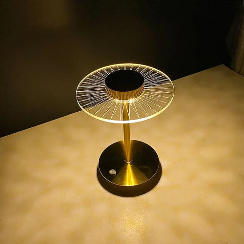 BowLift | Cordless Rechargeable LED Crystal Disc Table Lamp