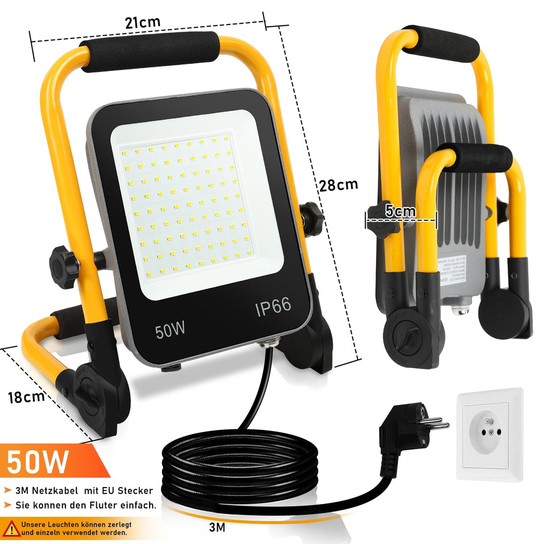 LED construction spotlight 50W-200W cool white IP66 | Bowlift