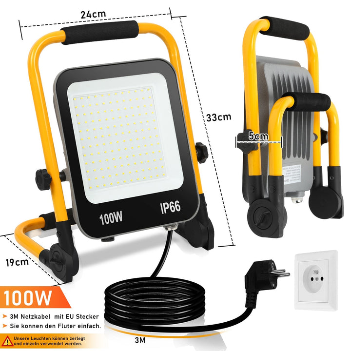 LED construction spotlight 50W-200W cool white IP66 | Bowlift