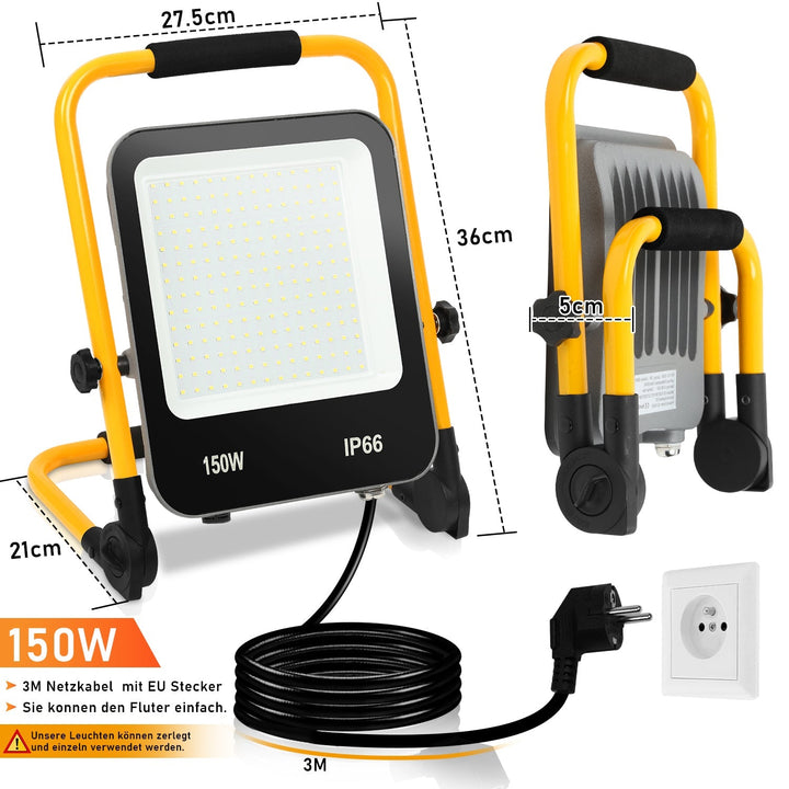 LED construction spotlight 50W-200W cool white IP66 | Bowlift