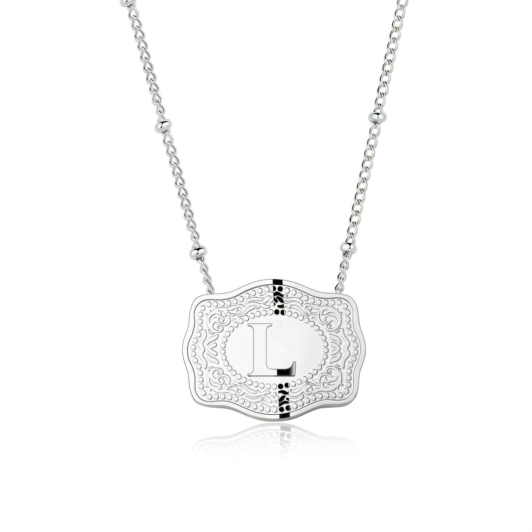 BowLift | Dainty Belt Buckle Letter Initial Necklaces