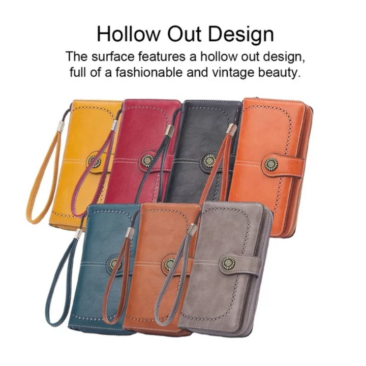 Stylish Leather Wallet with Wristband Bowlift