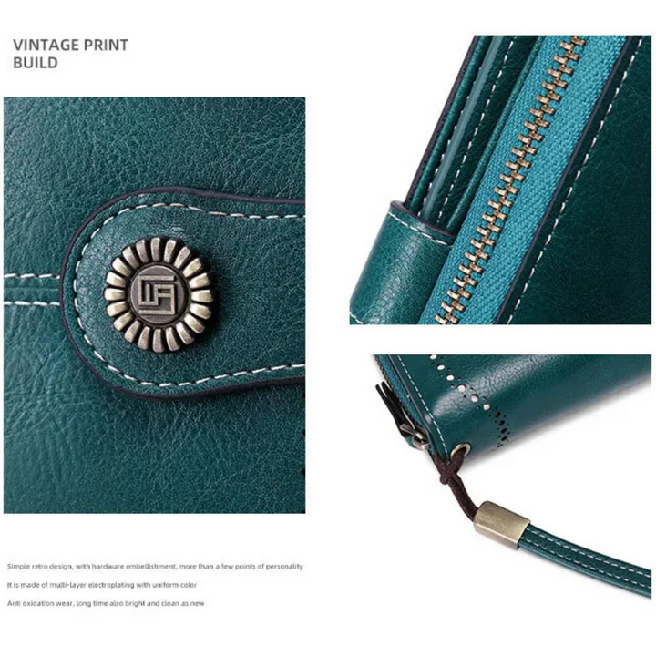 Stylish Leather Wallet with Wristband Bowlift
