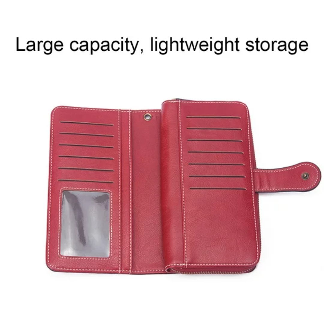 Stylish Leather Wallet with Wristband Bowlift