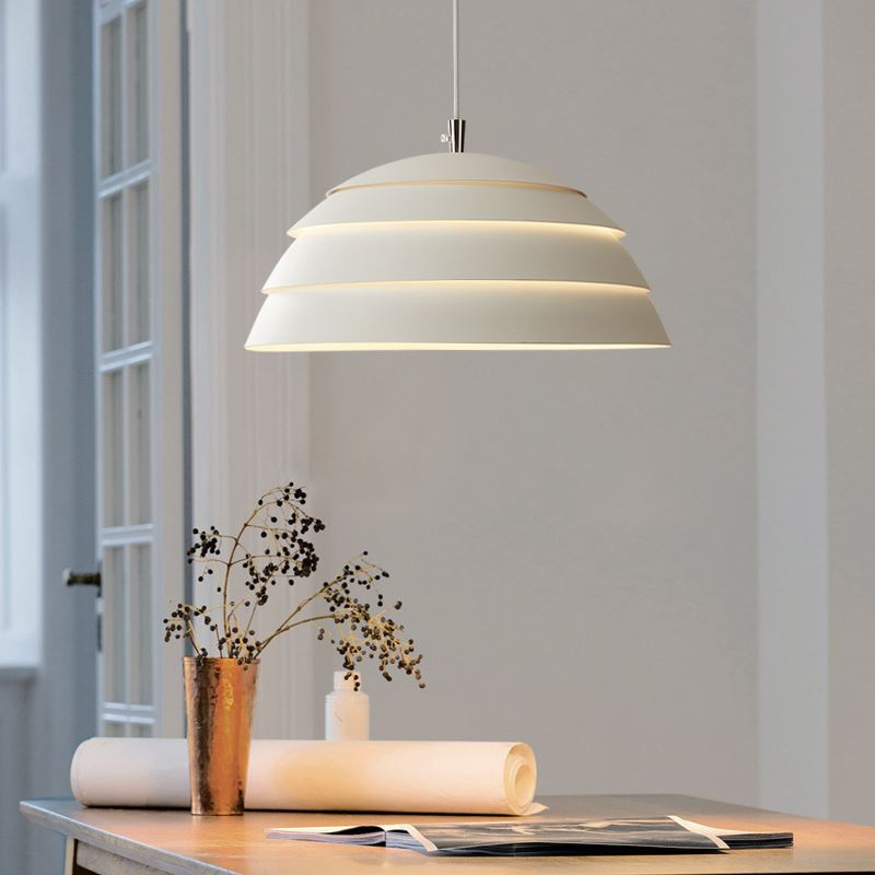 BowLift | Dome Pot | Pendant Light Gray 39 cm Iron/Aluminum