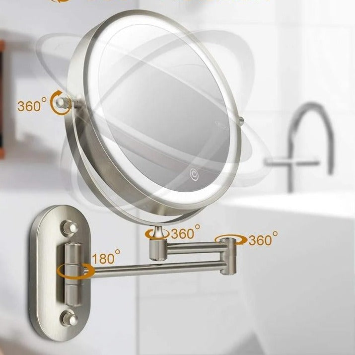BowLift | Illuminated mirror with light | Rechargeable magnifying mirror