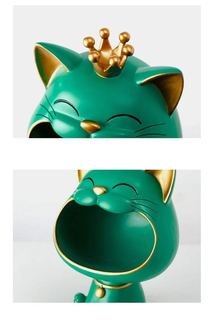 Happy Cat Storage Sculpture Bowlift