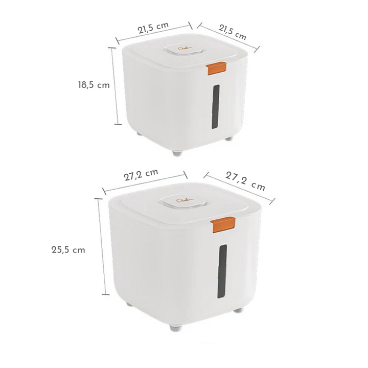 Air-tight pet food container for dry food Bowlift