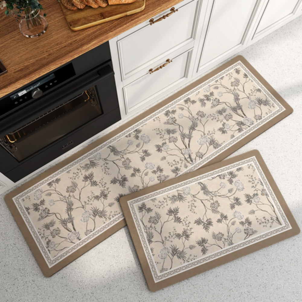 BowLift | Lush Floral Striped Kitchen Mat