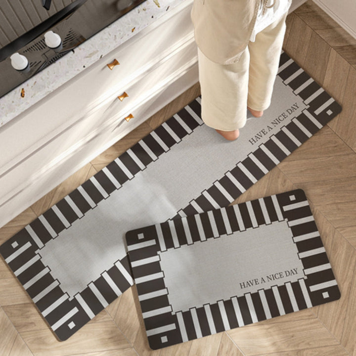 BowLift | Lush Floral Striped Kitchen Mat