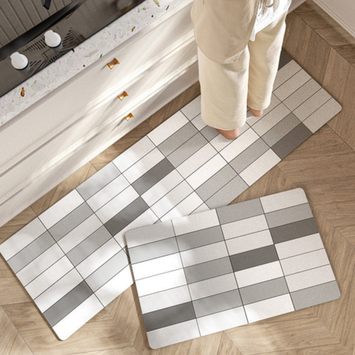 BowLift | Lush Floral Striped Kitchen Mat