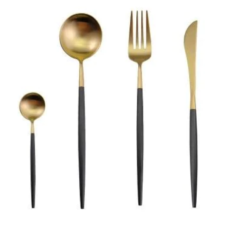 BowLift | Luxurious Cutlery Set Gold-Silver | 24-piece Stainless Steel Cutlery