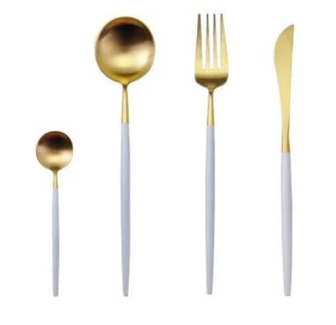 BowLift | Luxurious Cutlery Set Gold-Silver | 24-piece Stainless Steel Cutlery