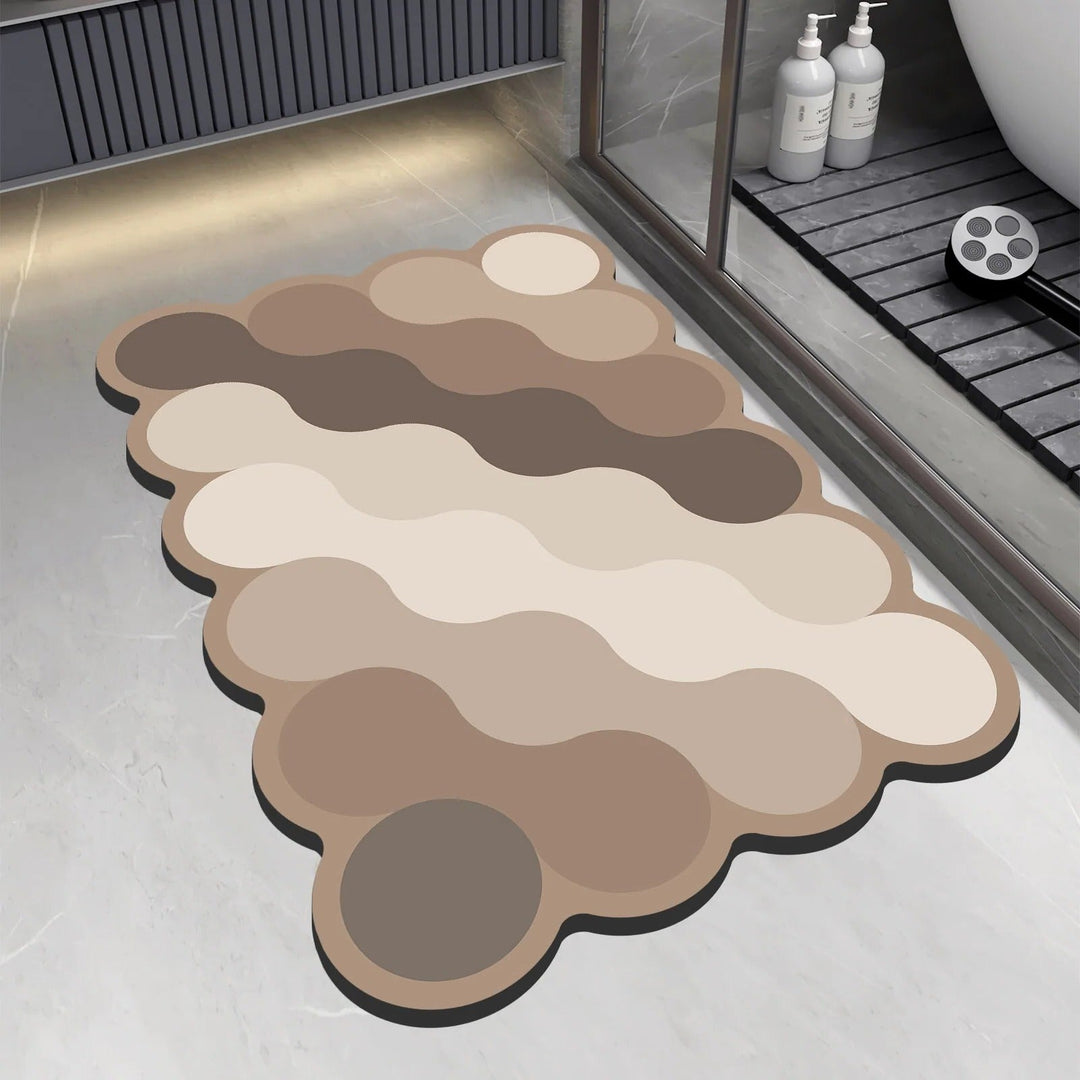 BowLift | Luxury Diatomite Bathroom Mat Beige | Non-Slip Shower Mat