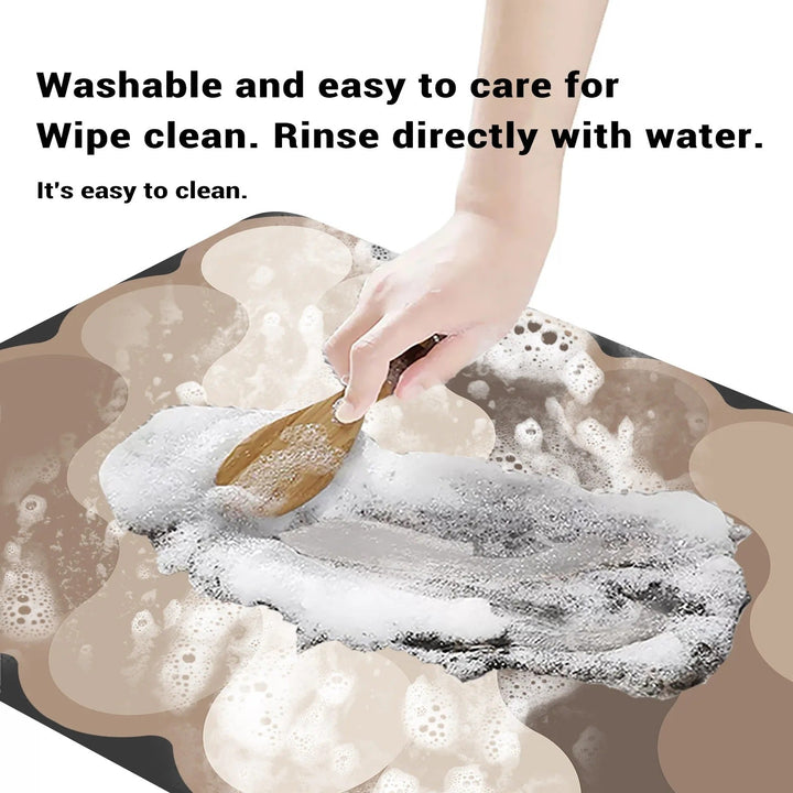BowLift | Luxury Diatomite Bathroom Mat Beige | Non-Slip Shower Mat