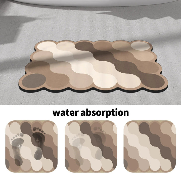BowLift | Luxury Diatomite Bathroom Mat Beige | Non-Slip Shower Mat