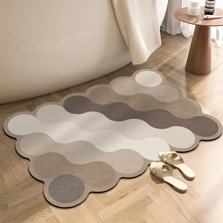 BowLift | Luxury Diatomite Bathroom Mat Beige | Non-Slip Shower Mat