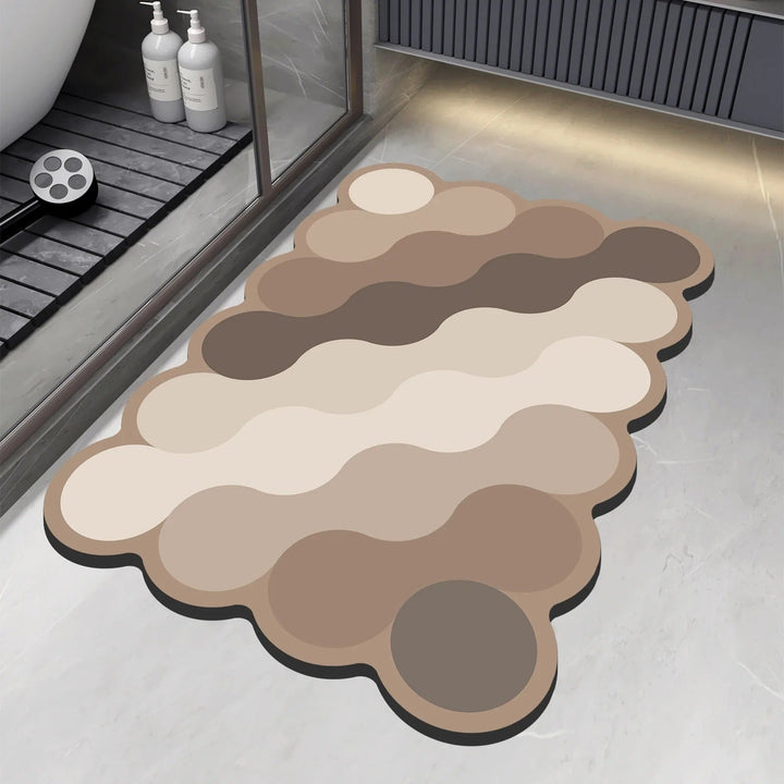 BowLift | Luxury Diatomite Bathroom Mat Beige | Non-Slip Shower Mat