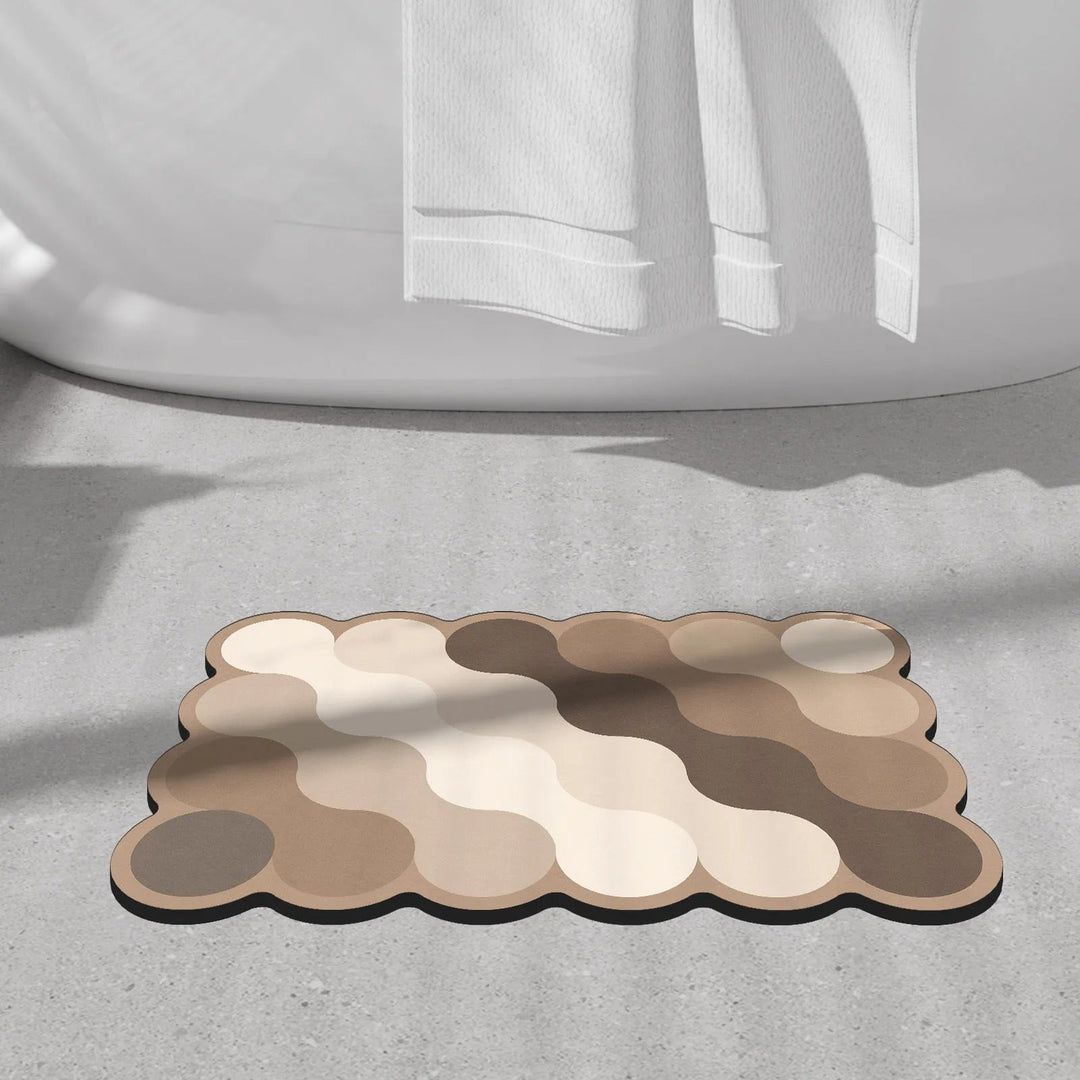 BowLift | Luxury Diatomite Bathroom Mat Beige | Non-Slip Shower Mat