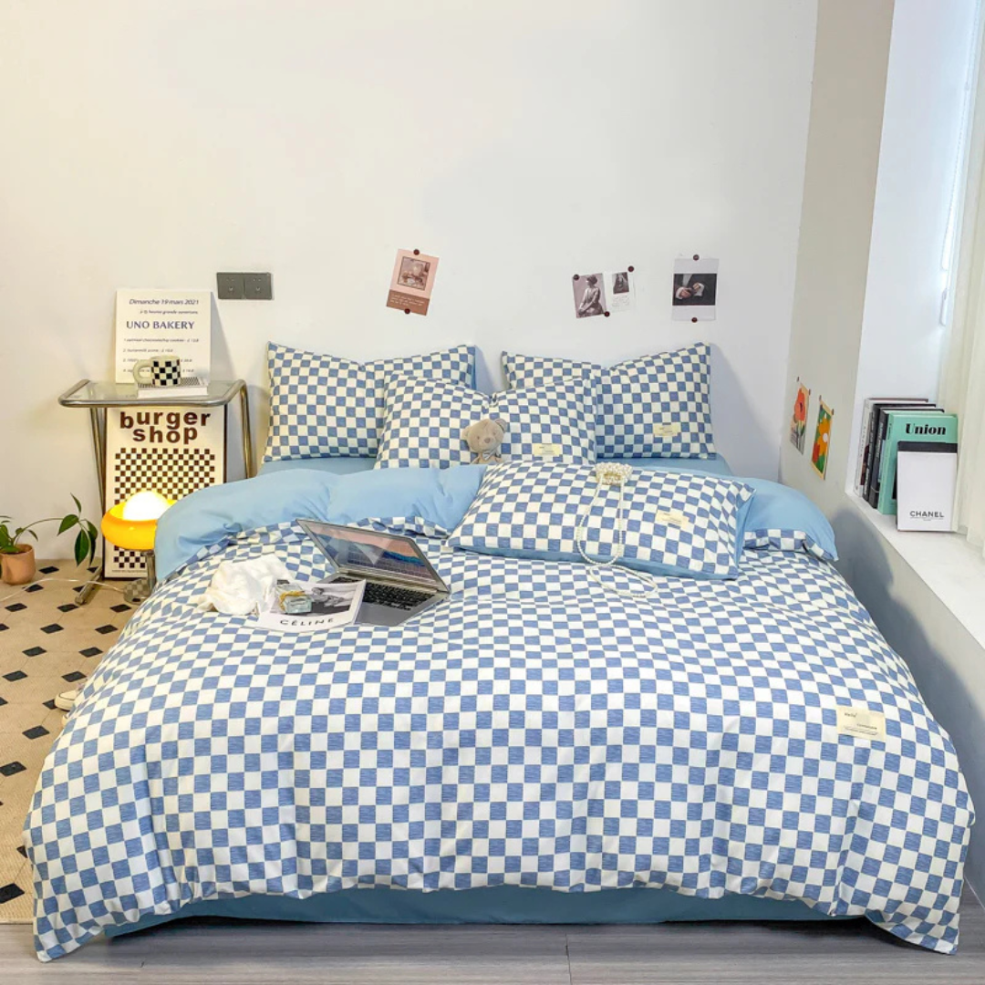 BowLift | Luxury Check Pattern Duvet Cover | High-Quality Bedding 135x200