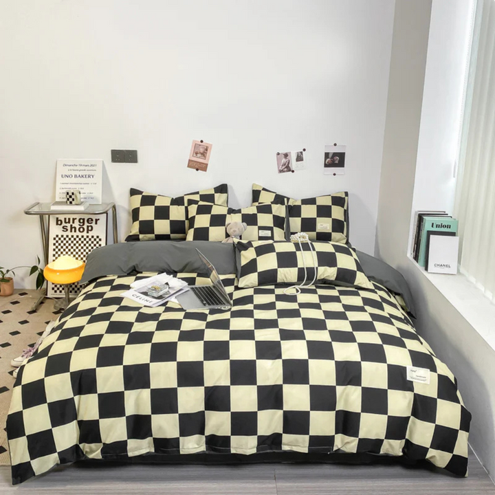 BowLift | Luxury Check Pattern Duvet Cover | High-Quality Bedding 135x200
