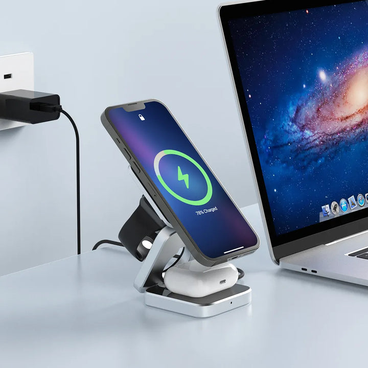 PowerFlex 3-in-1 Charging Station - Magnetic & Foldable Charging Bowlift