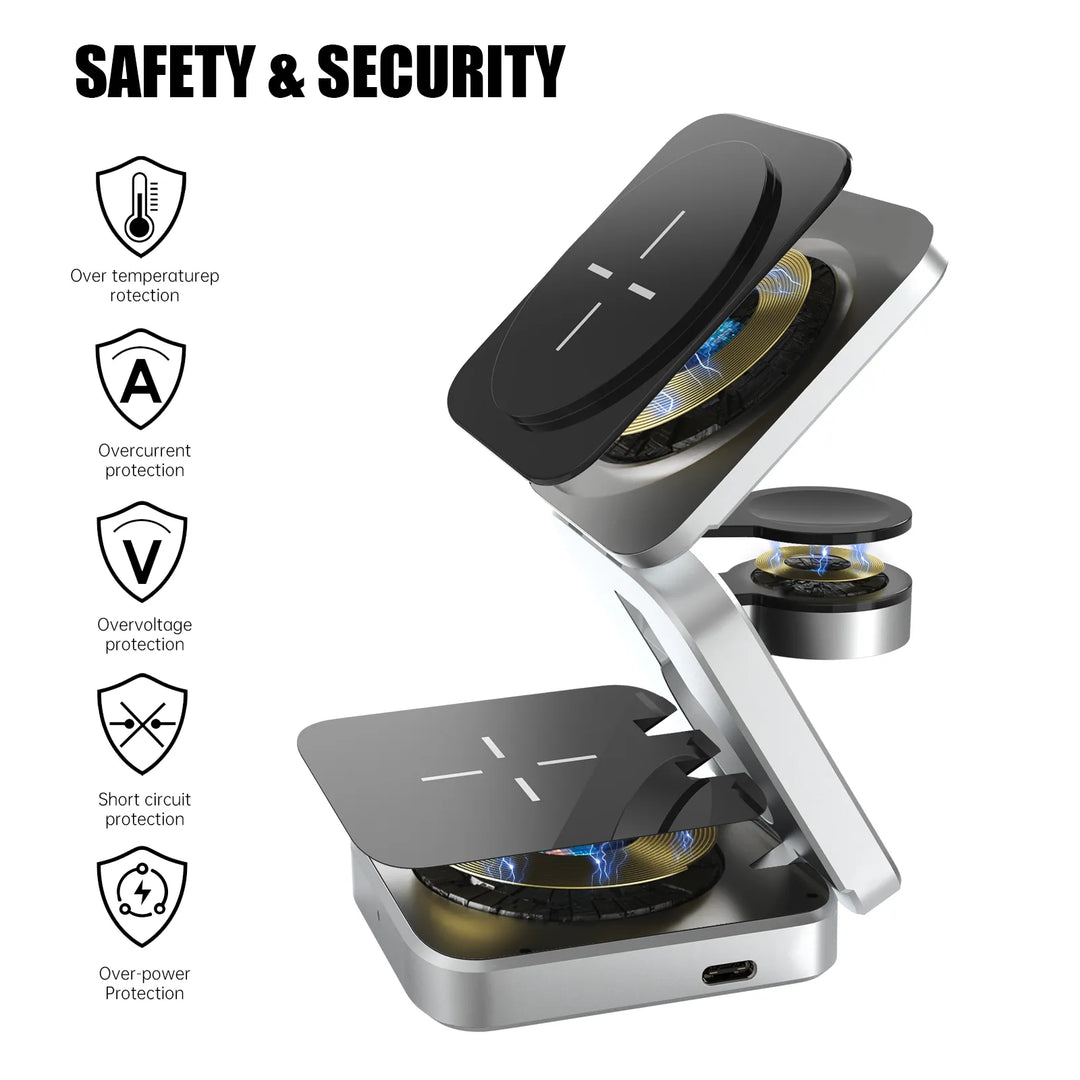PowerFlex 3-in-1 Charging Station - Magnetic & Foldable Charging Bowlift