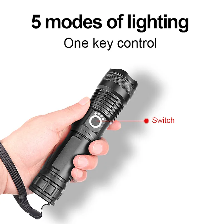 Rechargeable LED Flashlight for Adventure Bowlift
