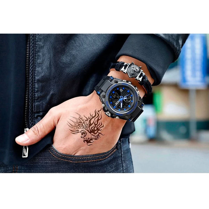 BowLift | Men’s Military Watch with Analog Digital Display and Features