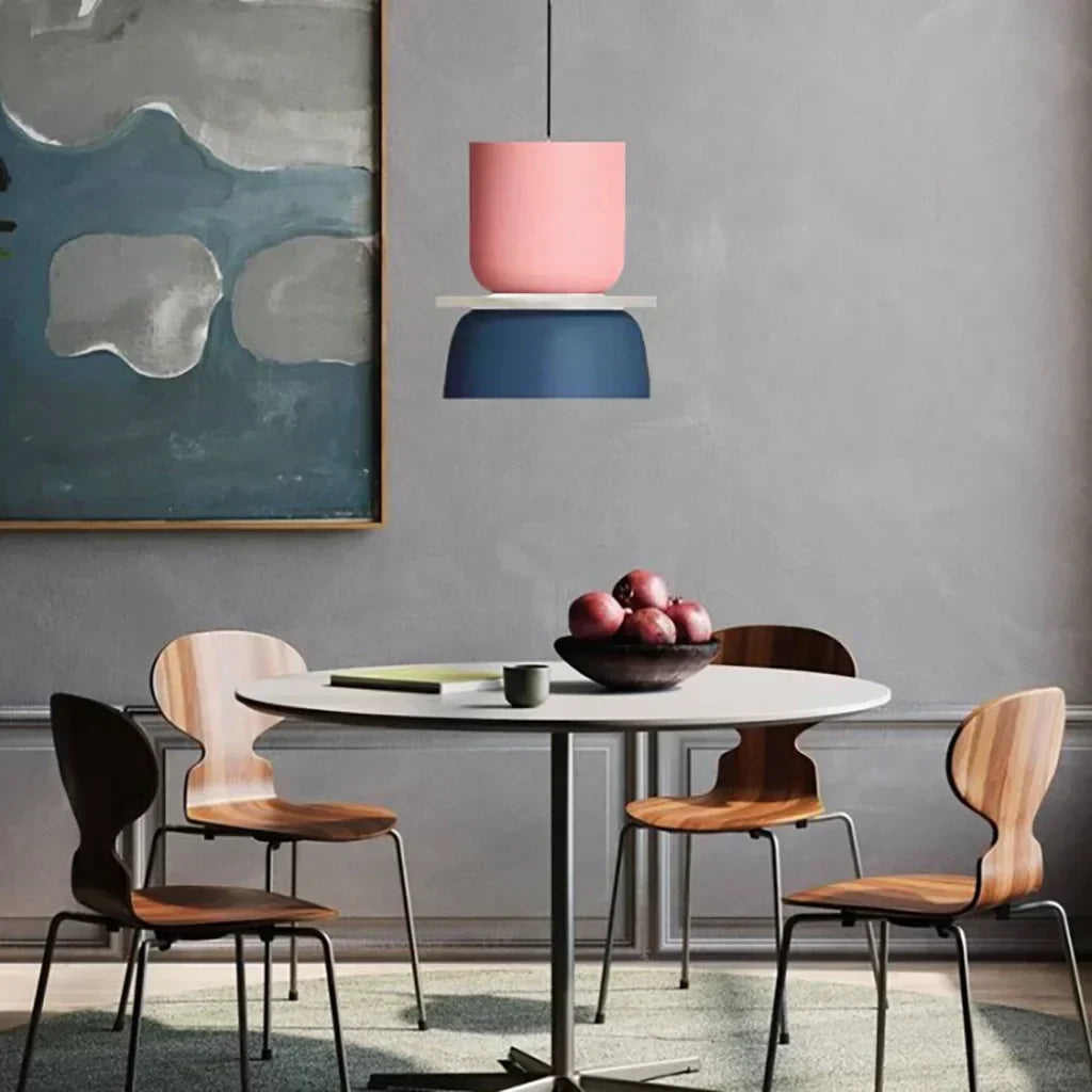 BowLift | Nordic Color Block Pendant Light Fixture - Modern Hanging Lamp for Kitchen & Dining Room